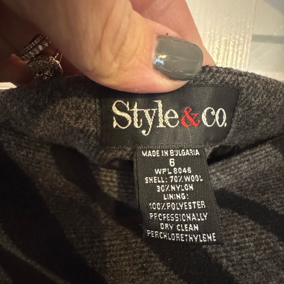 Style & Co Wool Blend Charcoal Gray Striped Skirt Size 6 - Picture 5 of 5